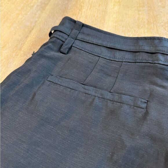 FRAME Wide‎ Leg Linen Blend Trousers High Rise Black Size 8 - Picture 11 of 14